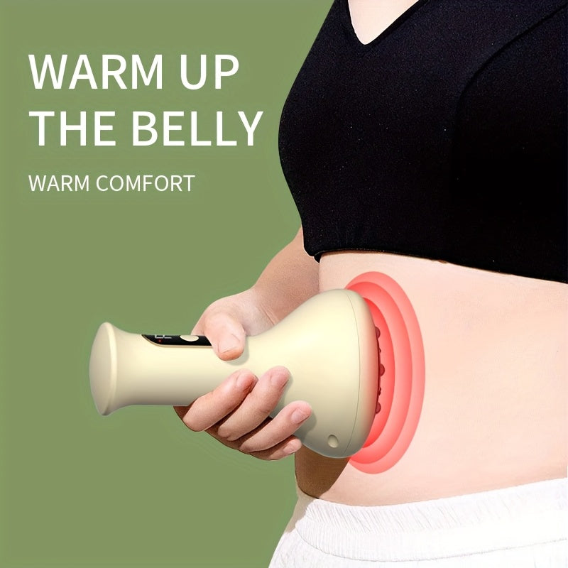 Belly Massager with Hot Compress USB Rechargeable Adjustable Intensity Ergonomic Design
