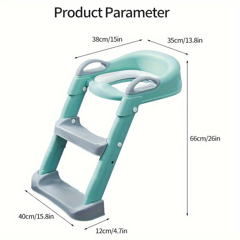 Kids Toilet Seat with Auxiliary Ladder for Bathroom Safety and Comfort