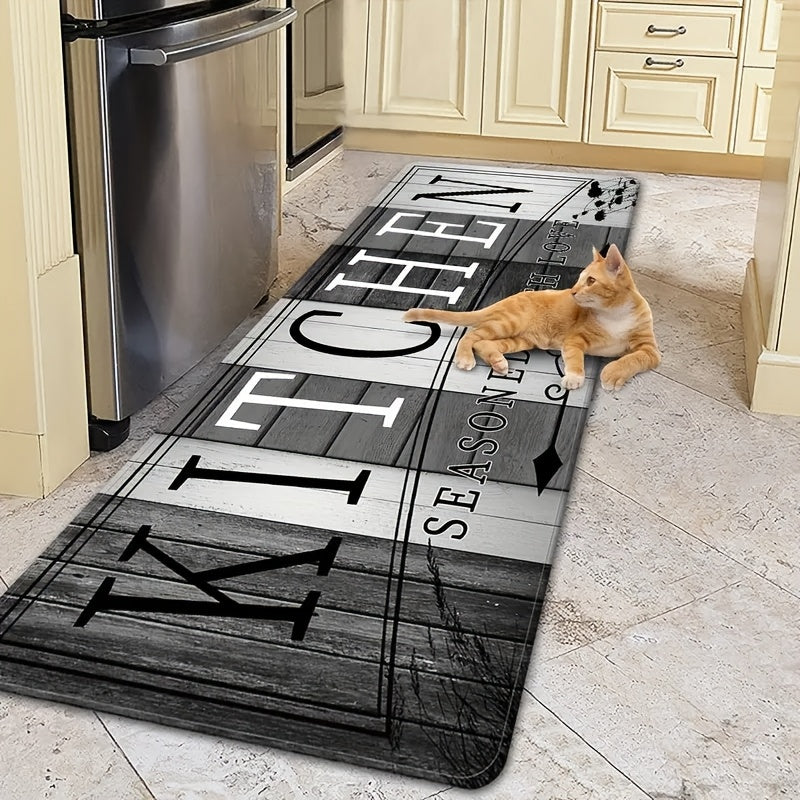 Velvet Kitchen Runner Mat 1 Piece Machine Washable Polyester Hallway Decor