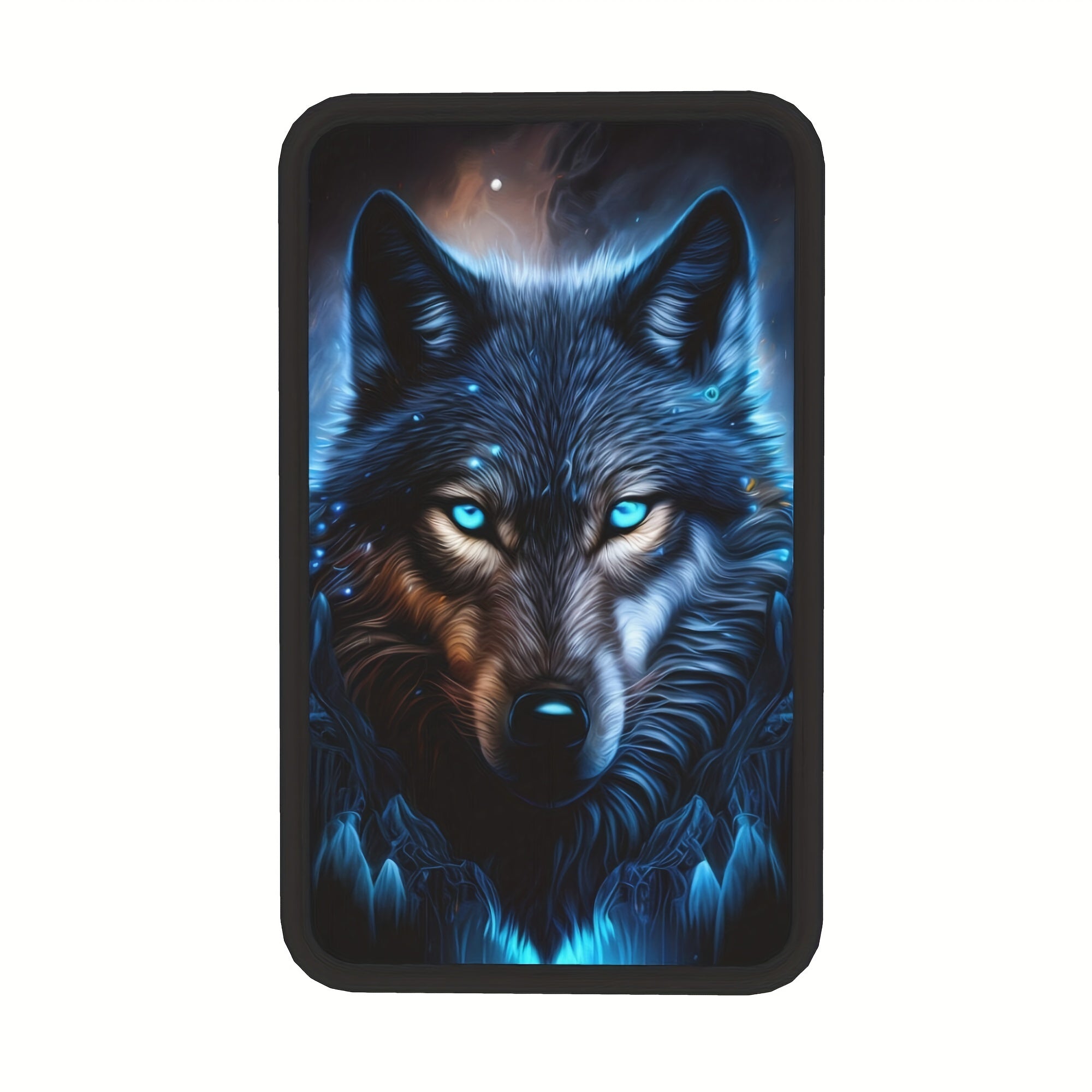 Car Interior Accessories Blue Wolf Pattern Center Console Cover Armrest Mat