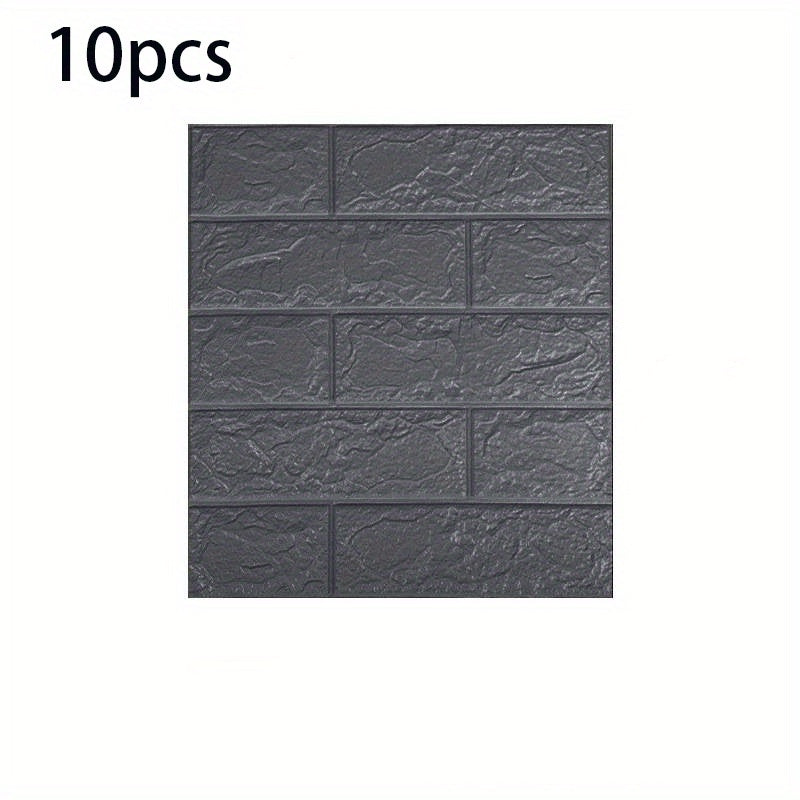 10 dona 3D ko‘chma devor stikerlari, sun’iy g‘isht, suvga chidamli, o‘z-o‘zini yopishtiradigan, yotoqxona va sanoat xonalari uchun