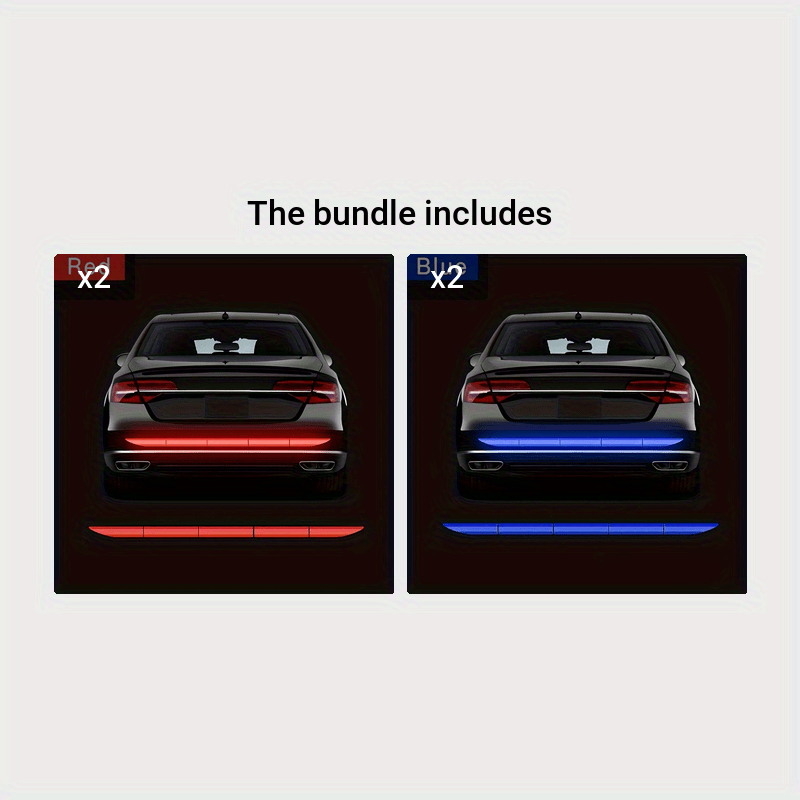 Avtomobil bumpiri uchun yoritgichli stikerlar, kechqurun xavfsizlik uchun yoritgichli chiziqlar