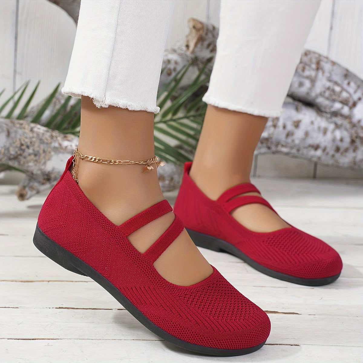 Women's Slip-On Loafers All-Season Casual Shoes Solid Color Fabric Upper