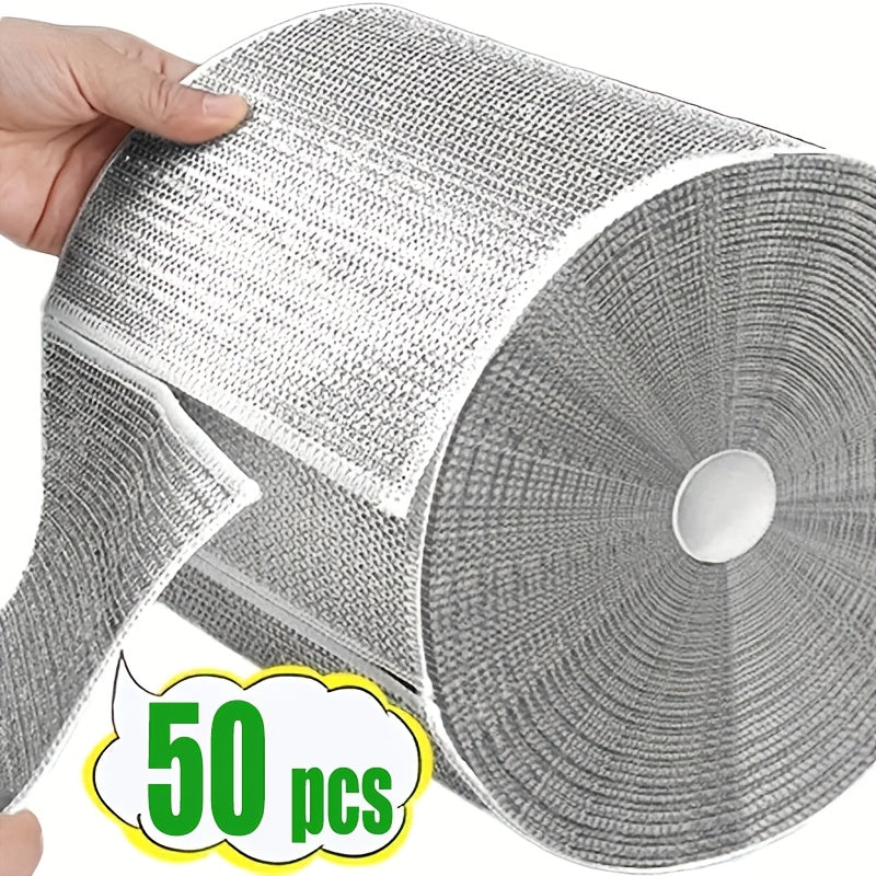 Reusable Microfiber Metal Wire Cloth for Heavy-Duty Cleaning of Surfaces Sink Cookware