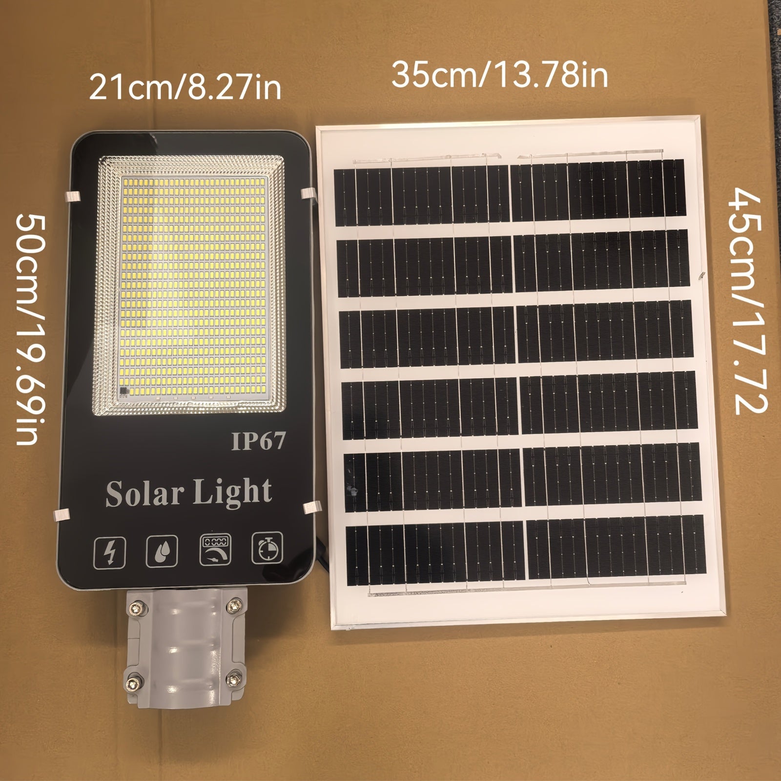 500W Solar Street Post Light with 20AH Battery 25W Solar Panel Remote Control