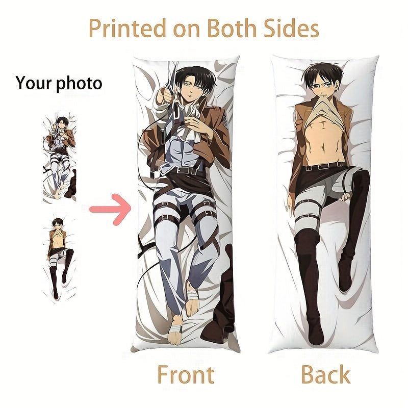 Double-Sided Custom Anime Body Pillow Cover 50x137cm Plush Zippered Cushion Case