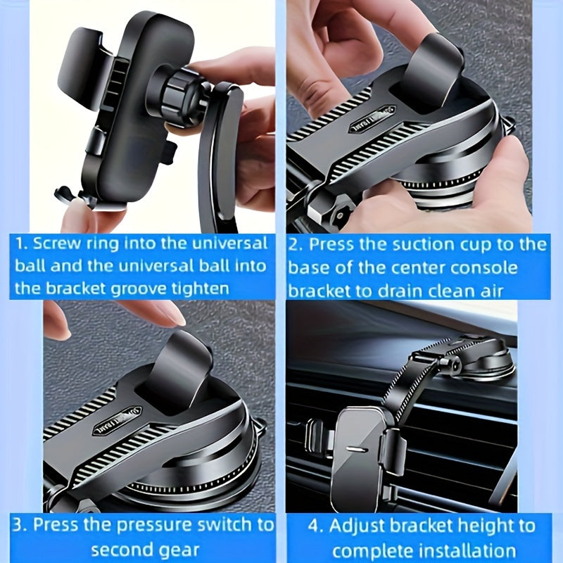Soporte universal para teléfono de coche con ventosa de succión y rotación de 360° para salida de aire