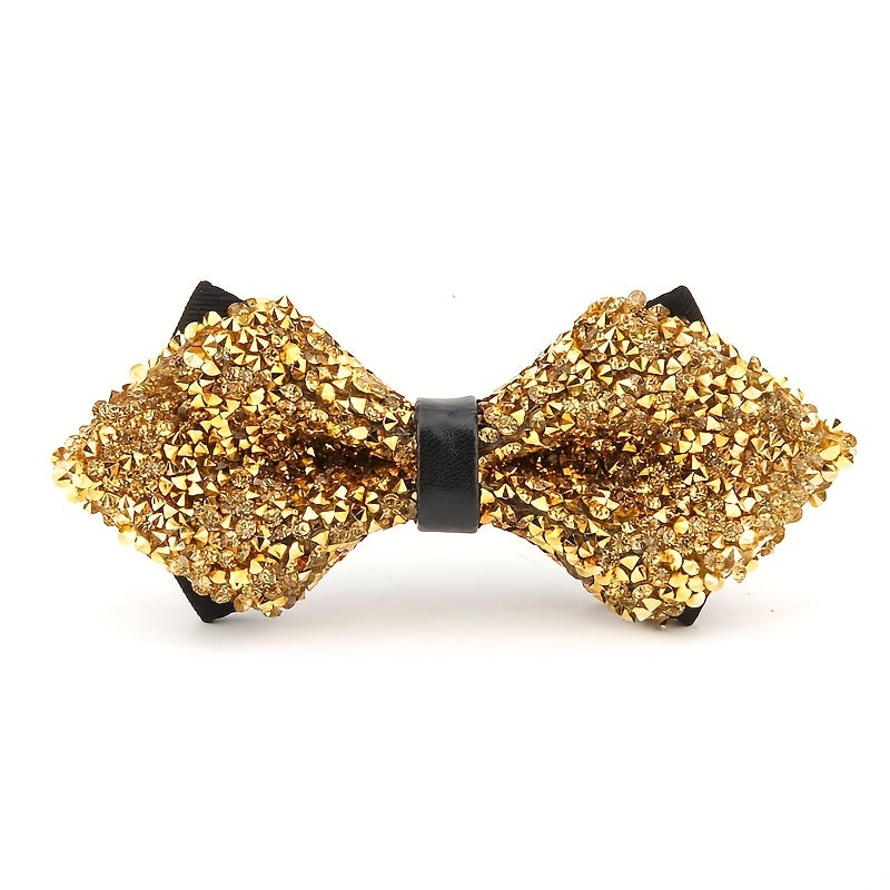 Men's Bow Tie with Faux Diamond Knot for Weddings and Formal Events