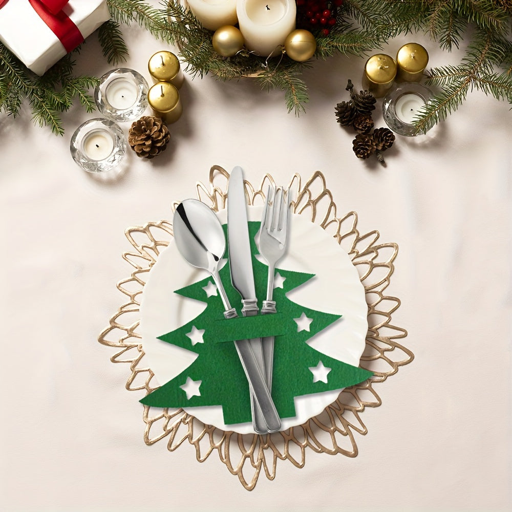 12-Piece Christmas Tree Cutlery Set with Classic Holiday Design for Dining and Party