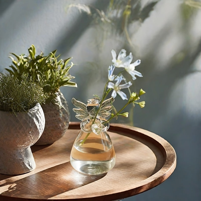 Glass Vase Artistic Angel 5.5cm for Living Room Dining Office Flower Arrangement