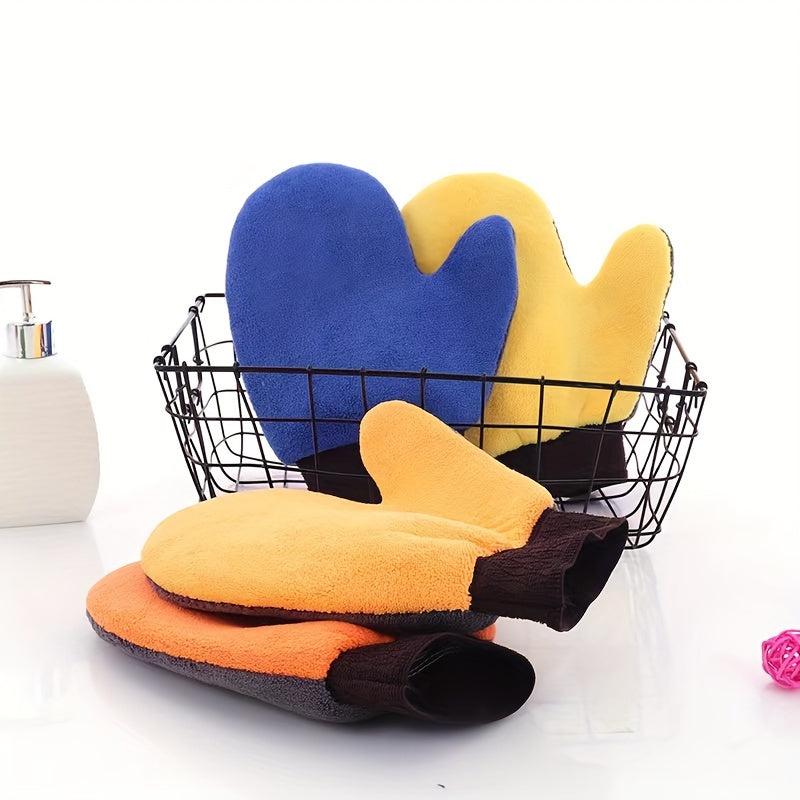 Микрофибровая перчатка для мойки автомобиля без царапин, многоразовая, двухсторонняя губка