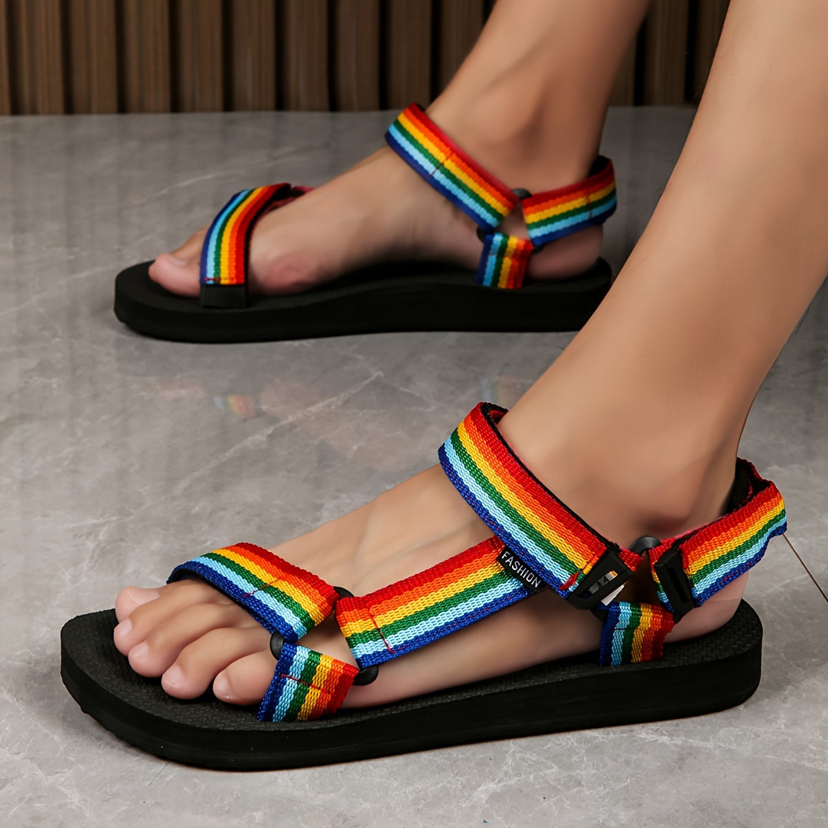 Men's Breathable Open Toe Sandals with Arch Support Non-Slip EVA Sole Casual Summer