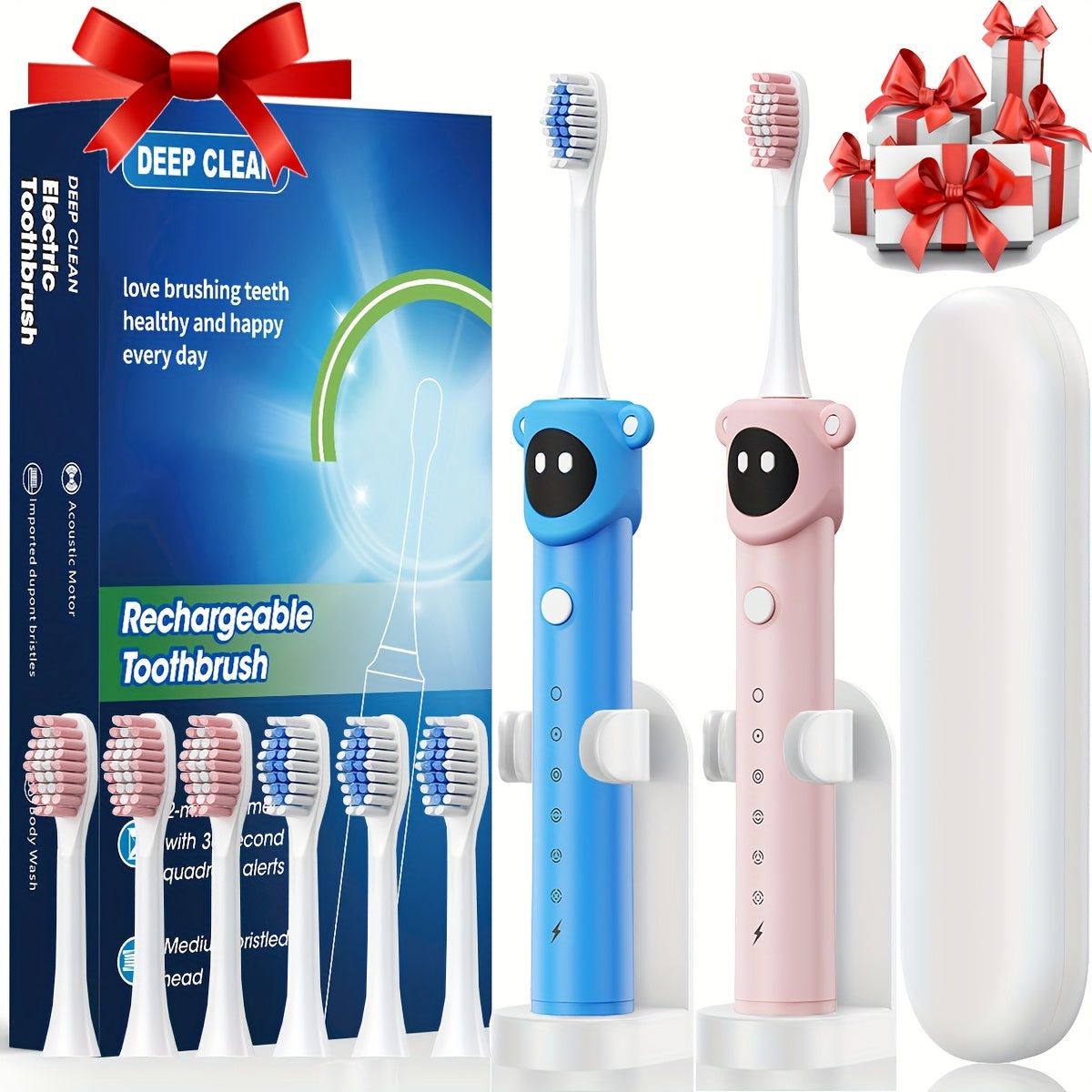Electric Toothbrush for Adults Soft Bristles Deep Cleaning Seven Vibration Modes