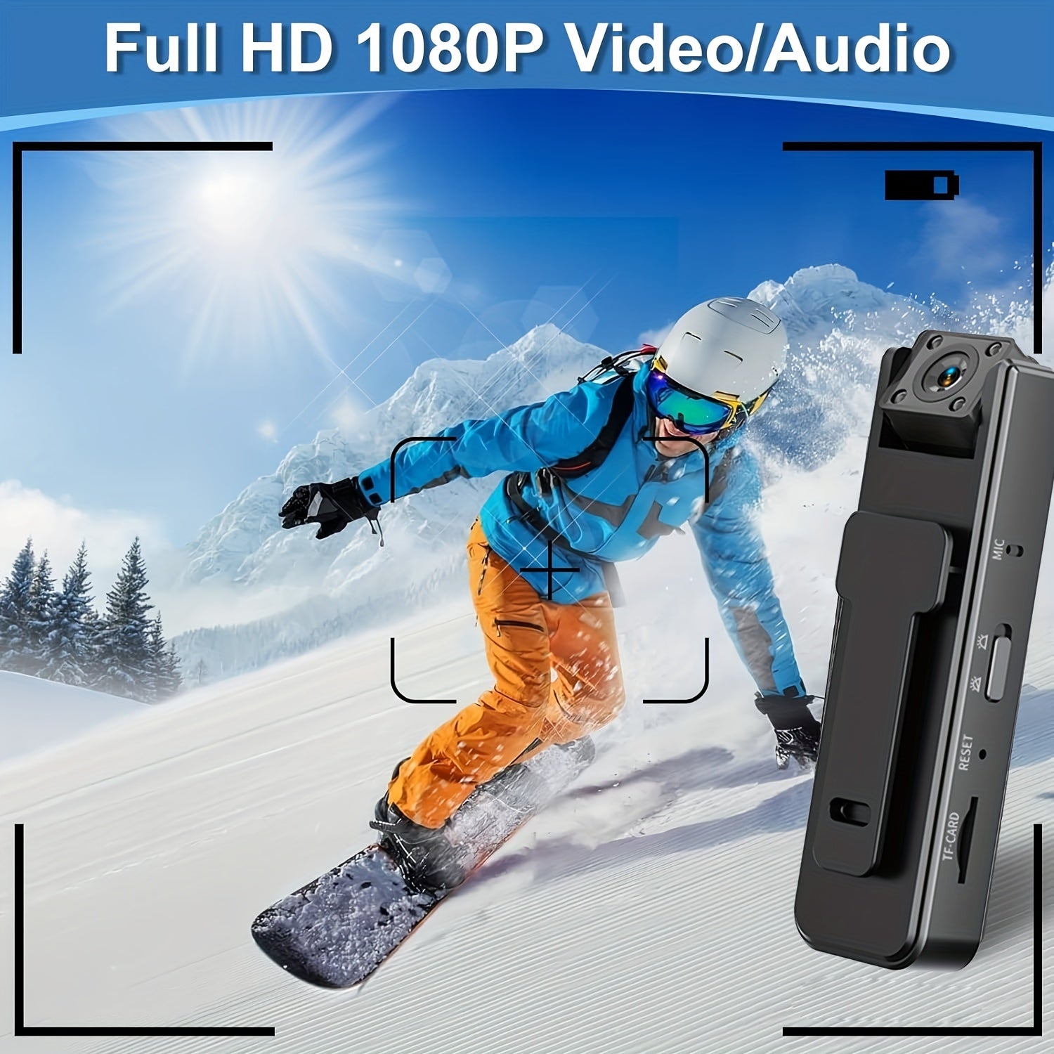 1080P Body Camera with Night Vision Rotating Lens Rechargeable USB Security Travel