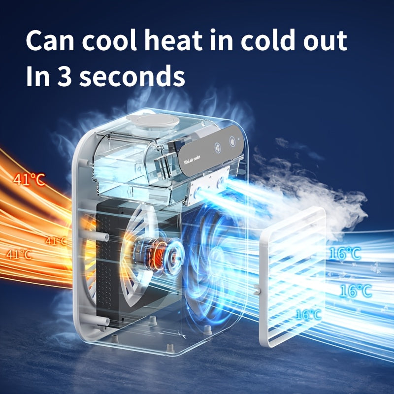 Mini Portable Cooling Fan with Spray Humidification USB Rechargeable Quiet Indoor Outdoor