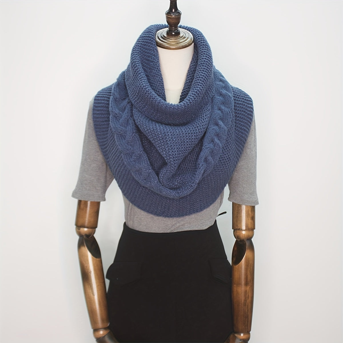 Bufanda de cuello de poliéster de punto para otoño e invierno, bufanda casual y acogedora