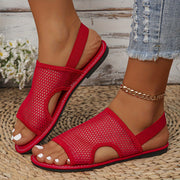 Sandalias de malla transpirable para mujer, slip-on, para caminar y playa, verano, tela, goma