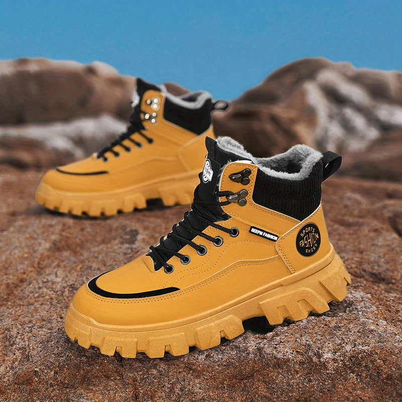 Women's Mustard Yellow PU Slip-On Chunky Heeled Casual Shoes