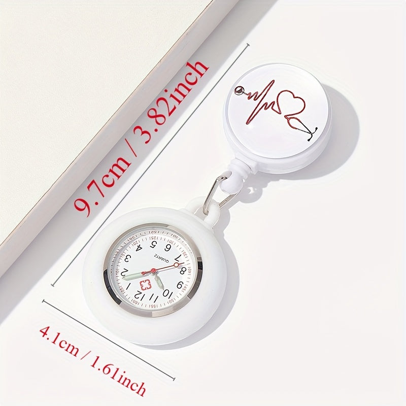 Nurse Quartz Watch Brooch Clip Telescopic Medical Pocket Watch for Healthcare Professionals