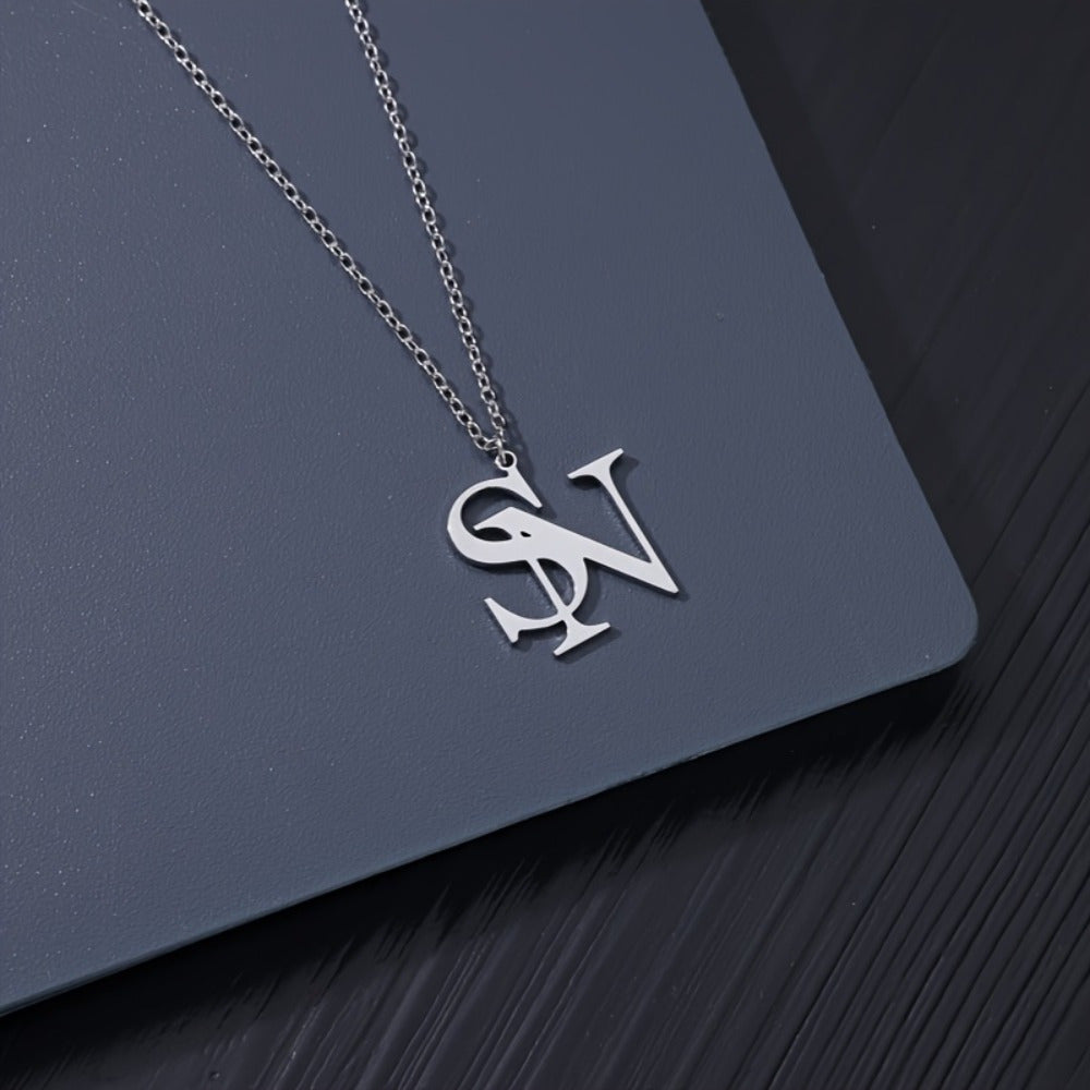 Women’s Custom Initial Necklace Stainless Steel Personalized Letter Pendant Gift Jewelry