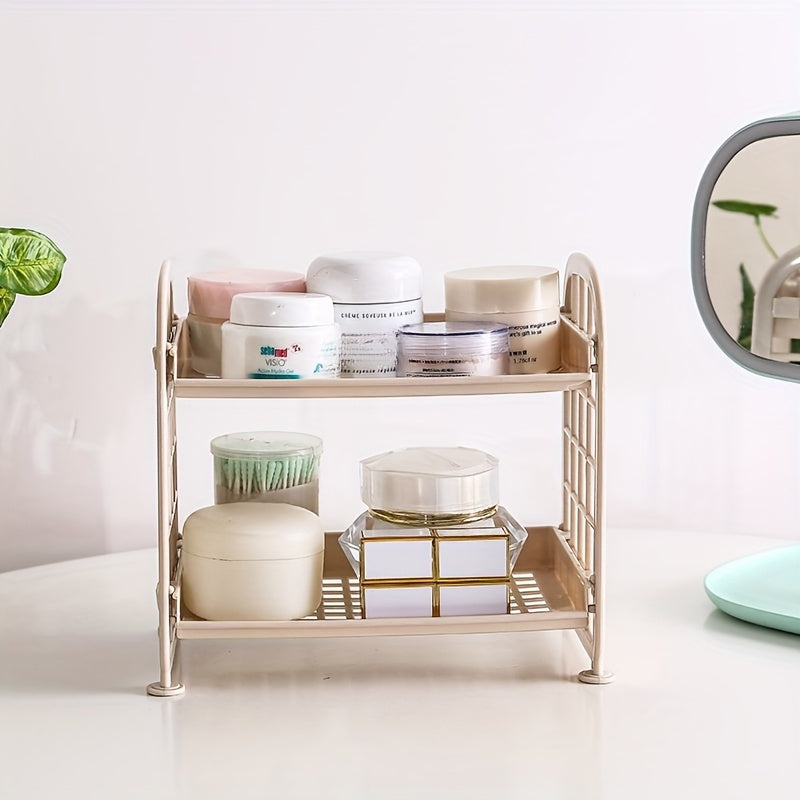 Plastikdan yasalgan kichik 2-qavatli saqlash tashkilotchisi, oshxona, yotoqxona, yashash xonasi, stol va hammom shkafi uchun mos. Ochiq saqlash dizayni, yig'ish talab etiladi, elektr energiyasi talab qilinmaydi.