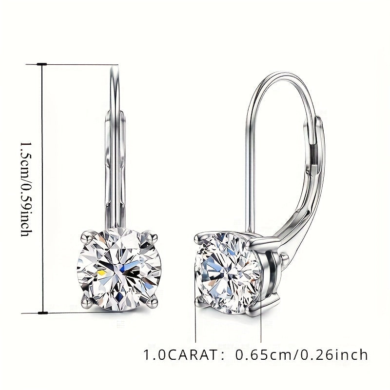 Ajoyib juftlik, 925 sterling kumushda nozik 1 karat Moissanite stud uzuklar - Abadiy va nafis uslub, Tug'ilgan kunlar, Yubileylar yoki Sevgililar kunini nishonlash uchun ideal, hashamatli sovg'a qutisi bilan