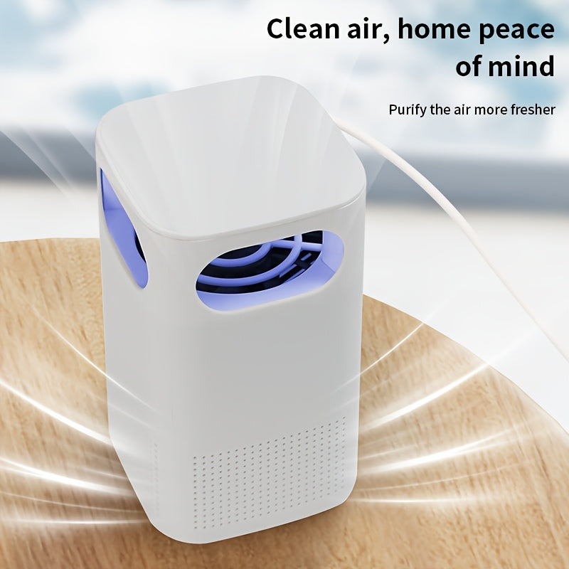 USB Air Purifier with Strong Duct System High-Speed Motors Quiet Operation Blue LED for Bedroom Kitchen Living Room