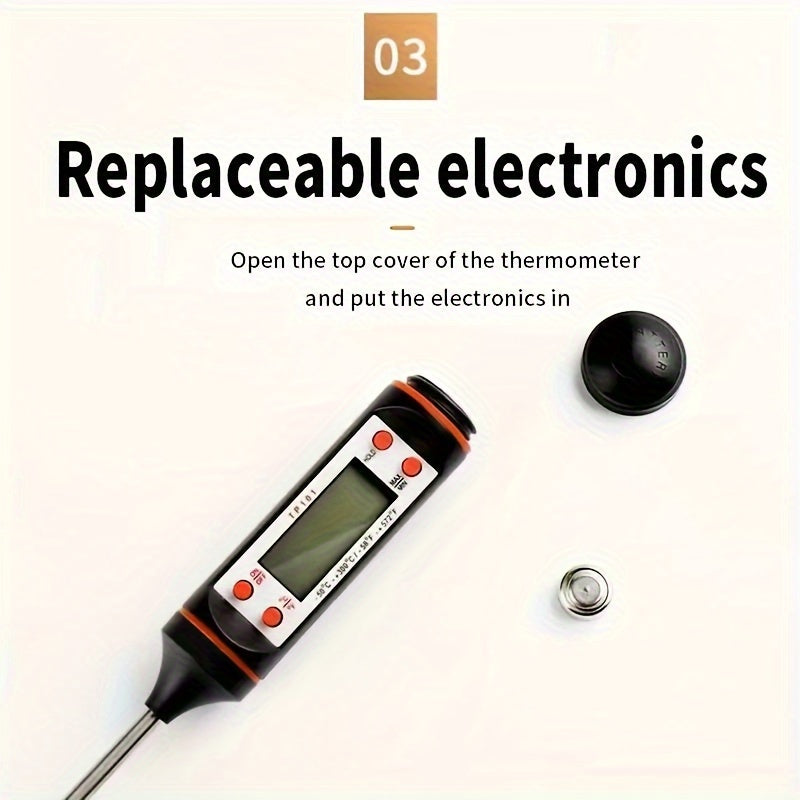 Цифровой пищевой термометр из ABS-материала, жидкостный термометр-ручка для барбекю, выпечки, кухни, измерения масла