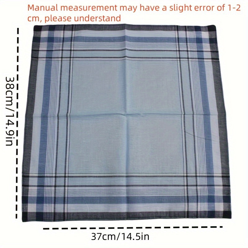 Set of 10 Men's Cotton Handkerchiefs with Knitted Striped Patterns