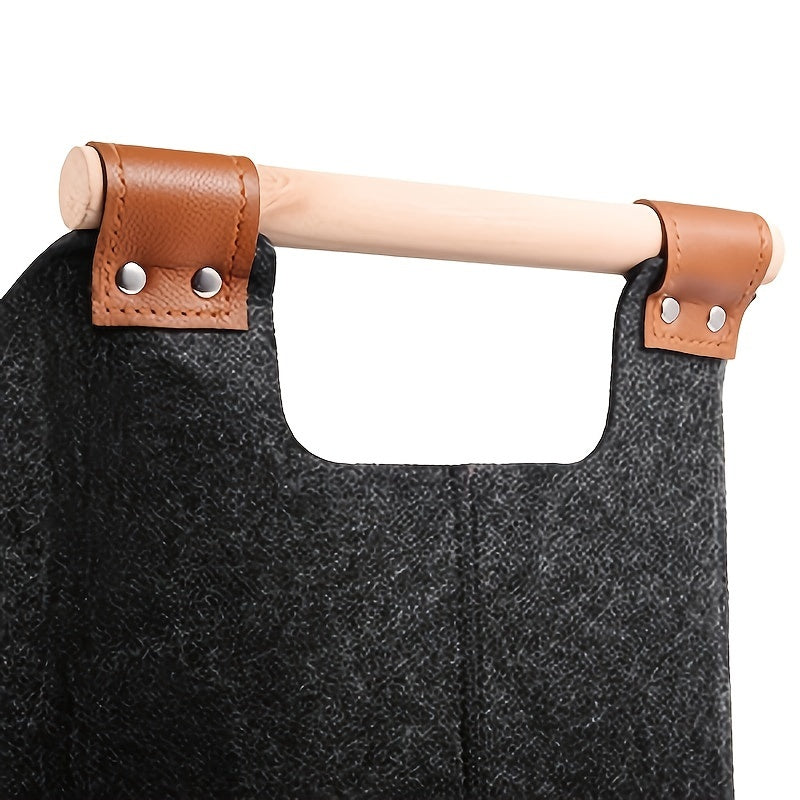 Large Capacity Firewood Carrier with Handles for Indoor Storage of Firewood Toys and Clothes