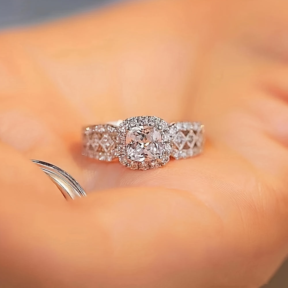 1 Carat Moissanite Wedding Ring Sterling Silver Promise Ring with Gift Box