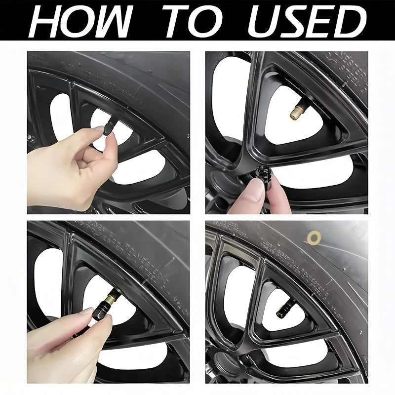 Set of 8 Aluminum Gold Tire Valve Caps Dustproof Compatible with Cars, Motorcycles, Trucks