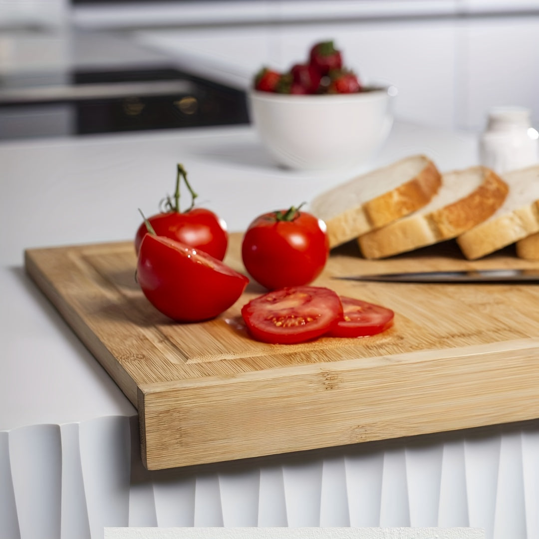 Bamboo Chopping Board with Anti-Skid Edge Water-Resistant Kitchen Cutting Surface