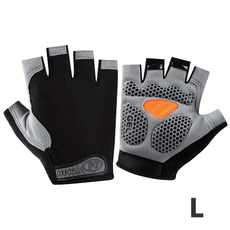 Half-Finger Breathable Polyester Fitness Gloves for Outdoor Sports Non-Slip