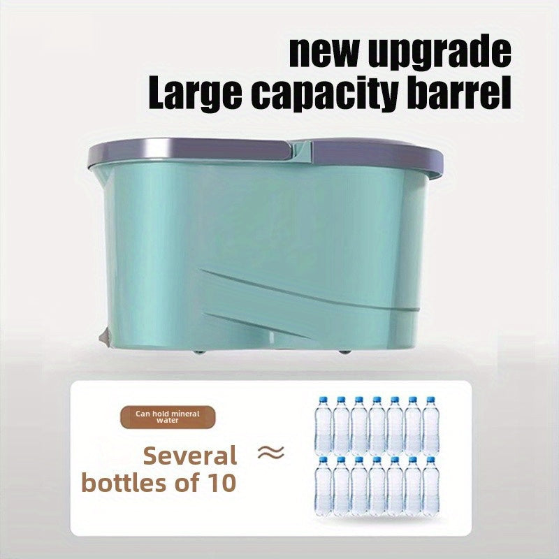 Juego de fregona y cubo con 4 cabezales de microfibra para limpiar suelos