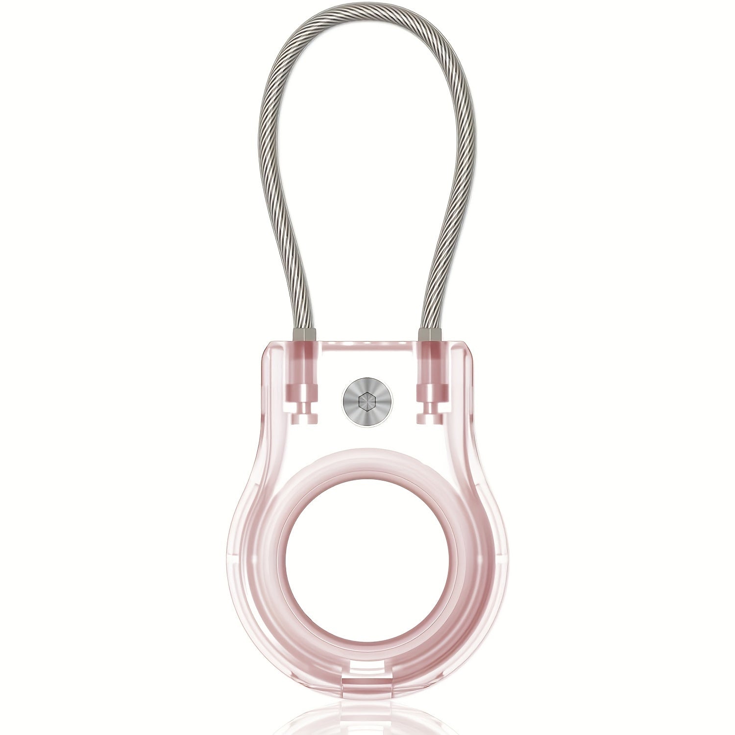 Durable Hard Plastic AirTag Keychain Holder with Lock Case for Luggage