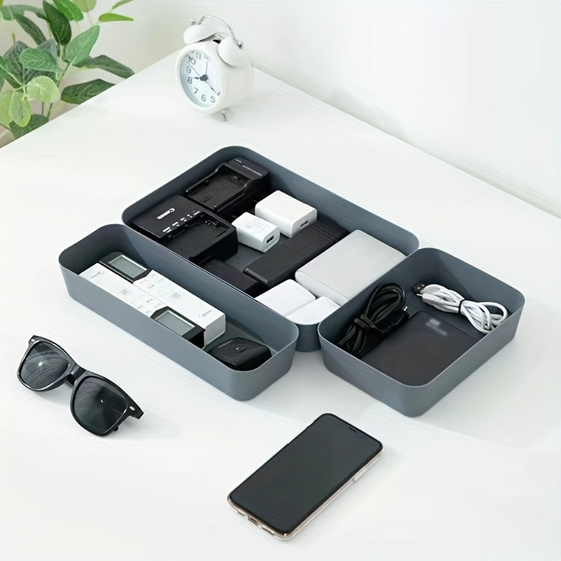 Plastic Desk Organizer with Open Cover for Home Office Dorm 1 or 2 Pack