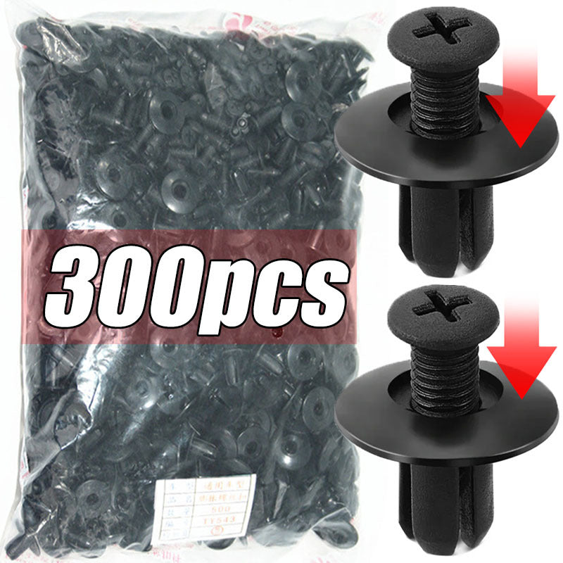 200 Pcs Black 8mm Plastic Fasteners Car Bumper Fender Rivets Push Clips