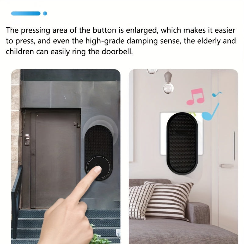 EARKONG simsiz eshik qo'ng'irog'i, 32 melodiyaga ega va uy va ofisda foydalanish uchun oson o'rnatish.