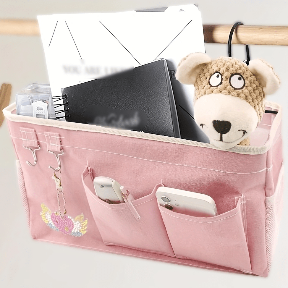 Organizador de almacenamiento para la mesita de noche del hospital con bolsillos y estantes colgantes