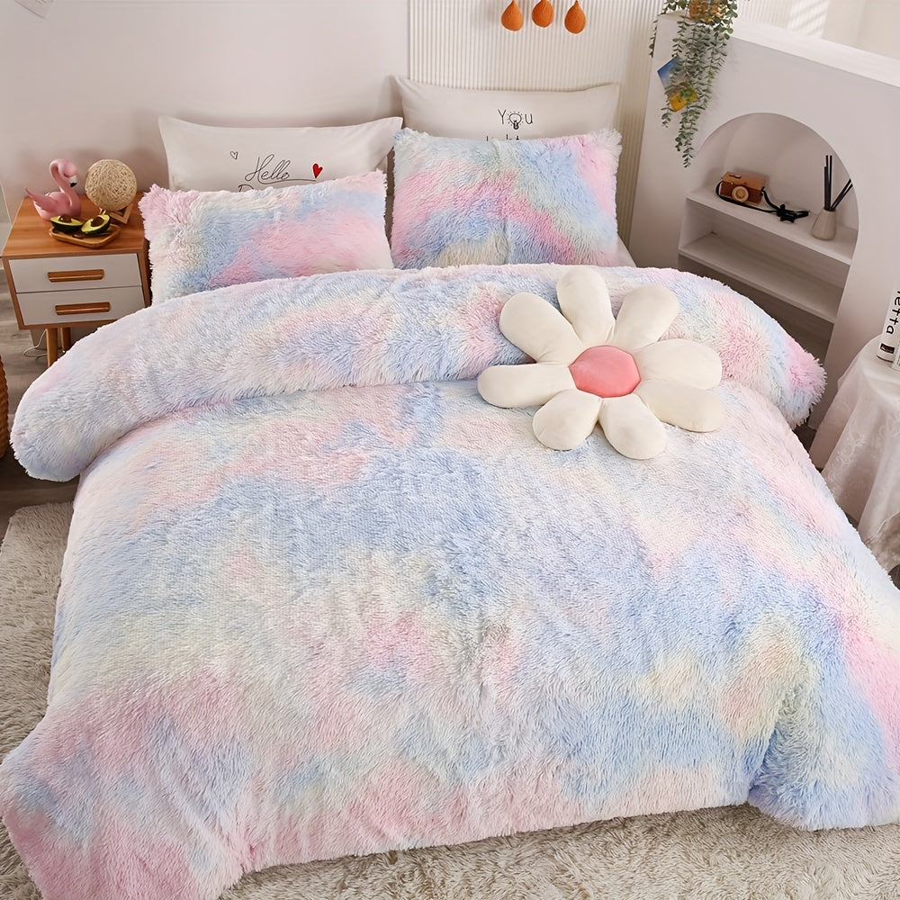 Люкс плюш узун жонли ювошли қопламалар тўплами, зиппер ёпишли, нафас олувчи полиэстер, бир рангли, барча мавсумлар учун