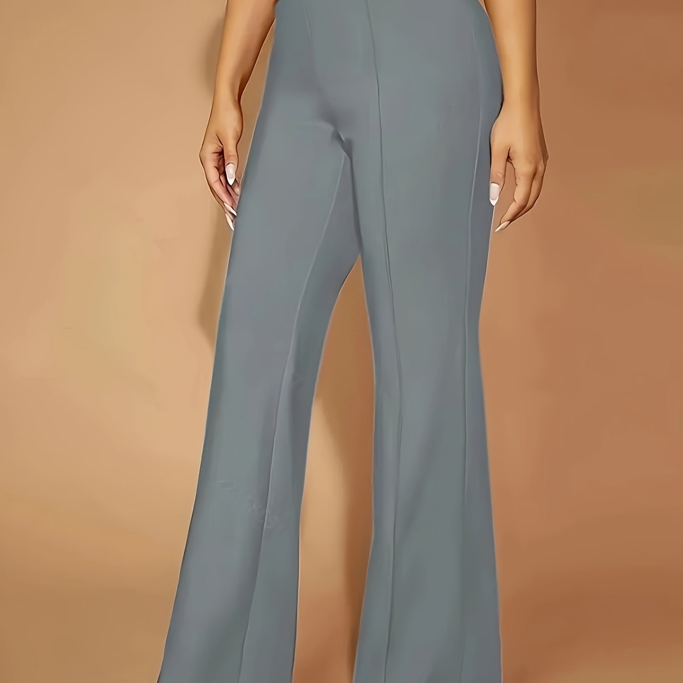 Women's Knit High-Waisted Slim Fit Pants Stretchy All-Season Casual