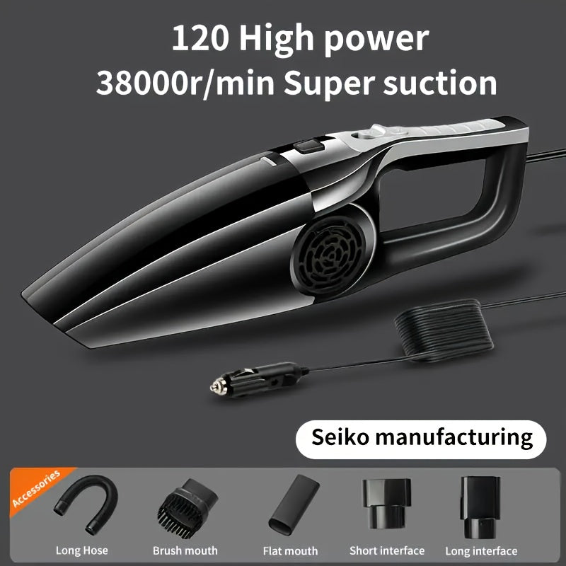 High-Power Car Vacuum Cleaner Wet Dry Mini Vehicle ABS Resin 0.4L Dust Cup