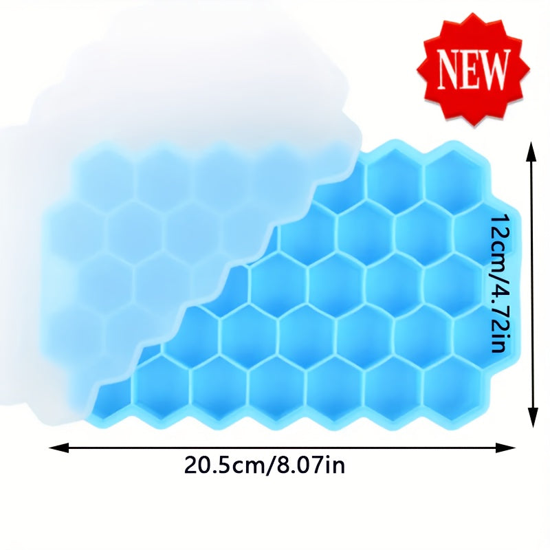 Silicone Ice Cube Tray with Lid 37-Grid BPA-Free Flexible Ice Maker
