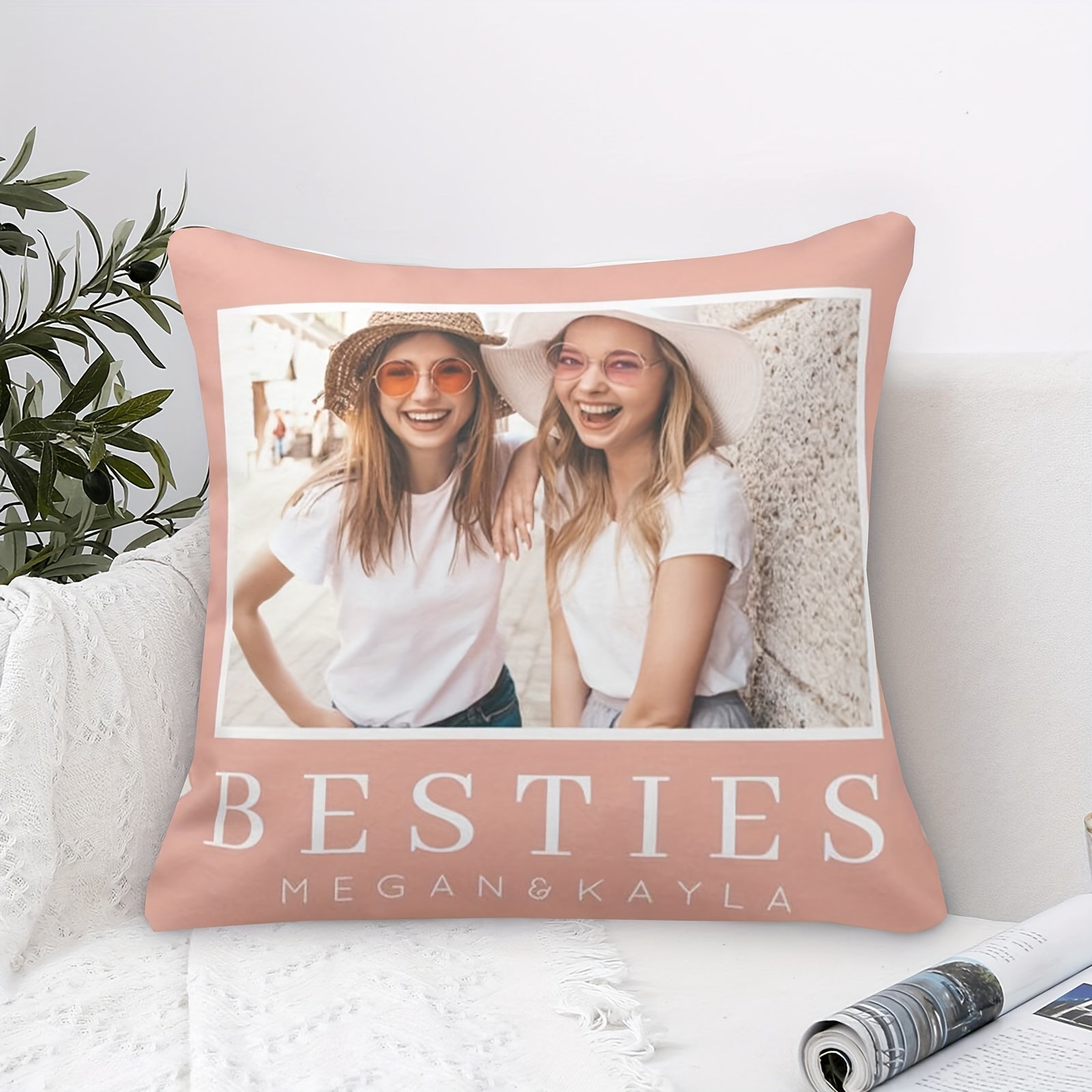 Soft Plush Pillow Cover Single Sided Modern Chic Customizable Size for Home Decor