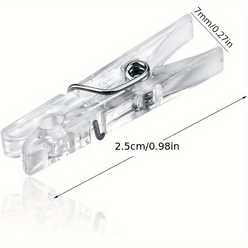 Mini Transparent Plastic Clips for Photos and Towels Pack of 50 or 100