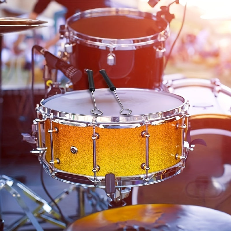 Pair of Retractable Wire Drum Brushes with Rubber Handles for Drumming and Practice