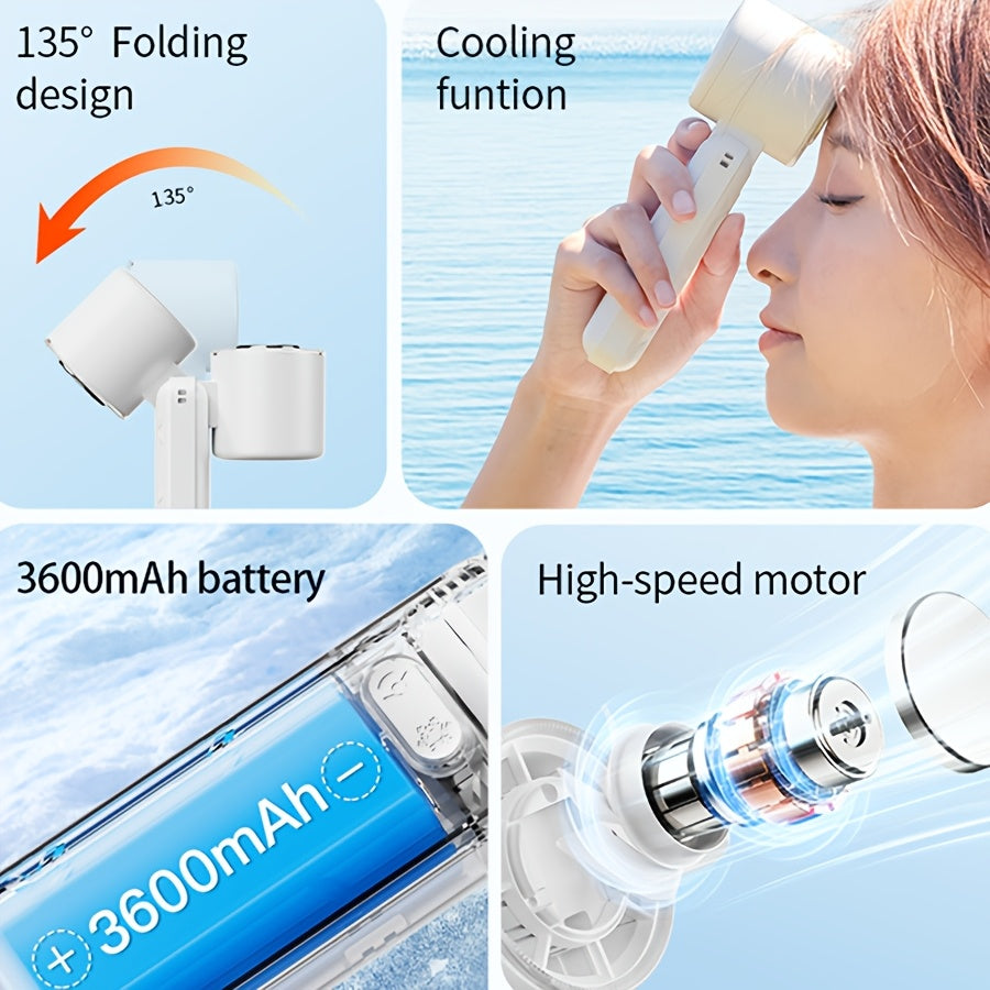 Portativ yig'iladigan qo'l fan, 100 tezlikli turbo, USB bilan qayta zaryadlanadigan, kiyish uchun mo'ljallangan dizayn