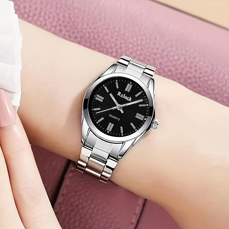 Women's Quartz Watch Sleek Round Alloy Case Non-Rechargeable Battery Multifunctional