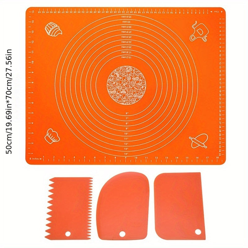 Silicone Pastry Mat Set Non-Stick Baking Mat Counter Mat Dough Board